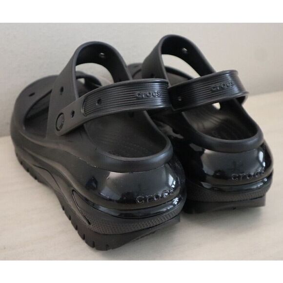 Crocs 207989-001 Unisex Women's Sz 11 Men's 9 Black Mega Crush Platform Sandals - Picture 6 of 11